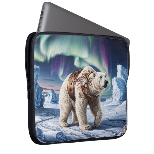 Polar Beer en Aurora Art Laptop Sleeve (Voorkant Rechts)