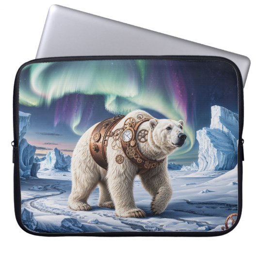 Polar Beer en Aurora Art Laptop Sleeve (Voorkant)