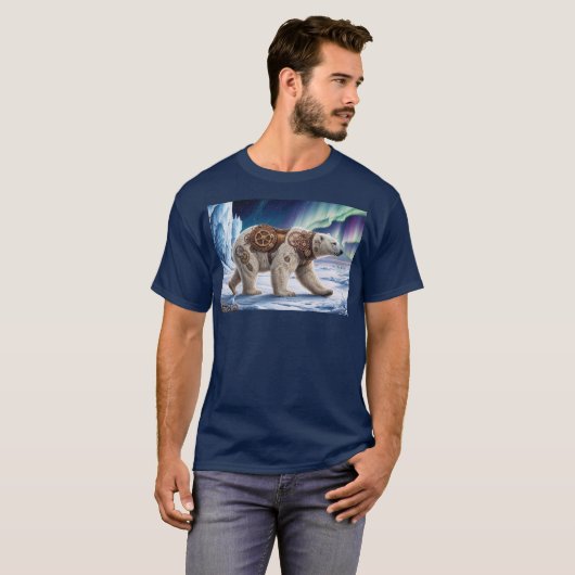 Polar Beer en Aurora Art T-shirt (Voorkant volledig)