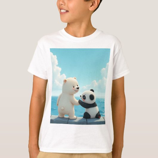 Polar Beer en Baby Panda T-shirt (Voorkant)