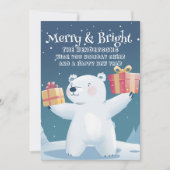 Polar Beer en Cadeaus vrolijk en helder Feestdagenkaart (Voorkant)