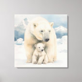 Polar Beer en Cub Arctic Elegance Canvas Afdruk (Voorkant)