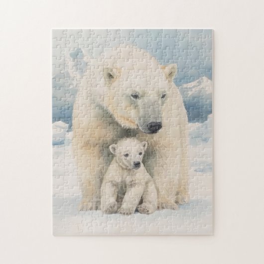 Polar Beer en Cub Arctic Elegance Legpuzzel (Verticaal)