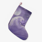 Polar Beer en Cub Fantasy Wildlife Art Kleine Kerstsok (Voorkant (Hangend))