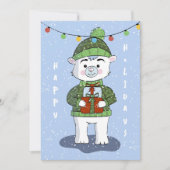 Polar Beer en familie Foto Flat Holiday Kaart (Voorkant)