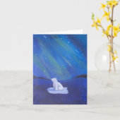 Polar Beer en het noorderlicht Kaart (Gele Bloem)