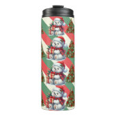 Polar Beer en kerstboom vakantie Thermosbeker (Voorkant)
