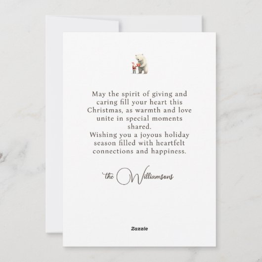 Polar Beer en Kerstman Groeten Feestdagenkaart (Achterkant)