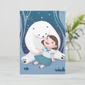 Polar Beer en kind illustratie Kaart (Staand voorkant)