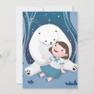 Polar Beer en kind illustratie Kaart