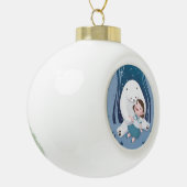 Polar Beer en kind illustratie Keramische Bal Ornament (Links)