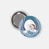 Polar Beer en kind illustratie Magneet (Voorkant / Achterkant)