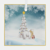 Polar Beer en Penguin Glass Christmas Ornament (Achterkant)
