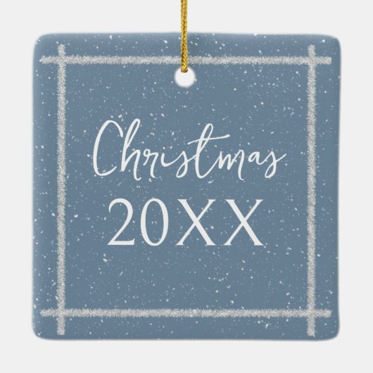 Polar Beer en pinguïn op een slee Keramisch Ornament (Achterkant)