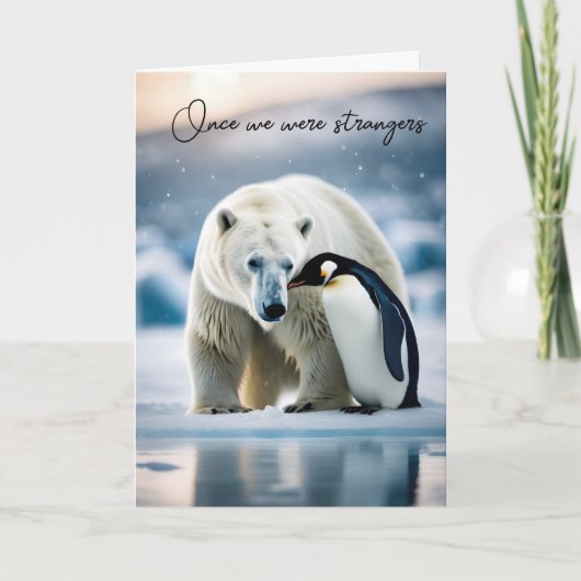 Polar Beer en Pinguïn Vrienden Verjaardag Kaart (Voorkant)