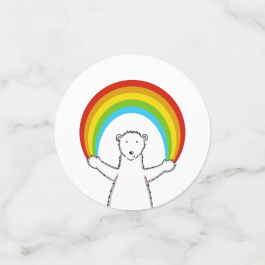 Polar Beer en Regenboog Tafel Confetti (Kleine voorkant)