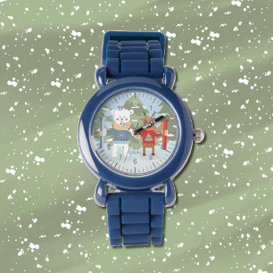 Polar beer en rendieren met ski kind horloge