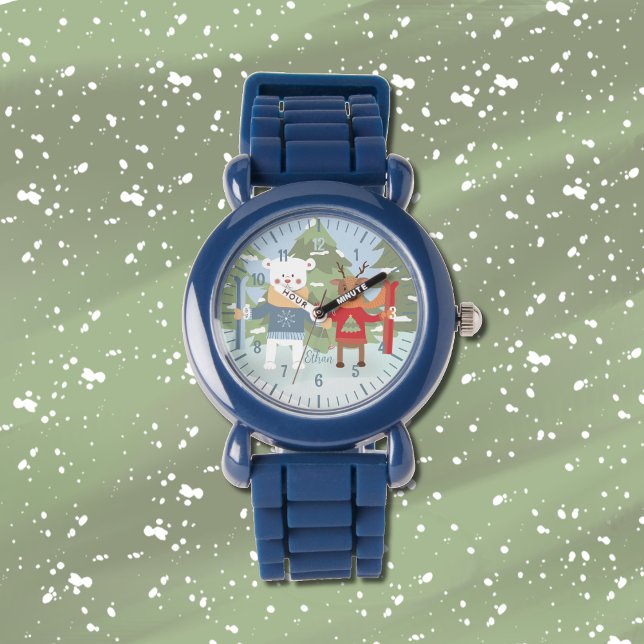 Polar beer en rendieren met ski kind horloge (Creator heeft geüpload)