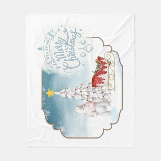 Polar Beer en Sleigh Fleece Deken (Voorkant)