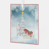 Polar Beer en Sleigh Glass Christmas Ornament (Voorkant links)