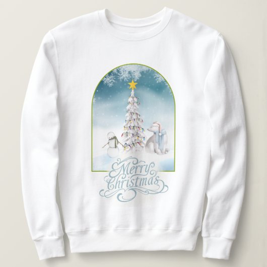 Polar Beer en Snowman Christmas Sweatshirt (Design voorkant)