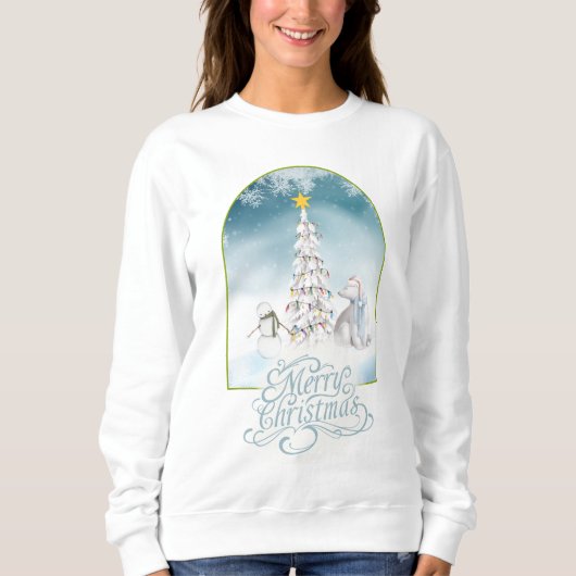 Polar Beer en Snowman Christmas Sweatshirt (Voorkant)