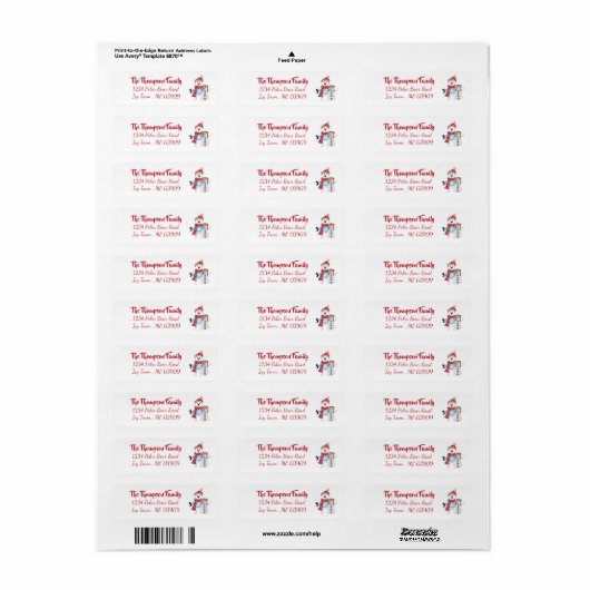 Polar Beer en Snowman Return Address Labels (Full Sheet)