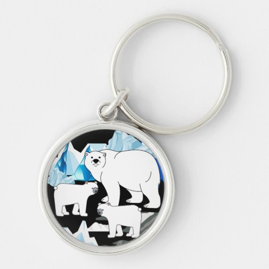 Polar Beer en welpen Sleutelhanger (Voorkant)