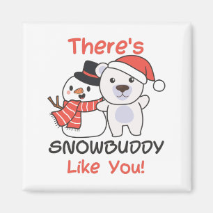 Polar Beer Er is Snowmaatje zoals Snowman Pun Magn Magneet