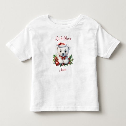 Polar Beer familie bijpassende kerst pyjama naam Kinder Shirts (Voorkant)