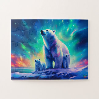 Polar Beer familie in de Aurora Legpuzzel
