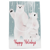 Polar Beer familie in Snow Medium Cadeauzakje (Voorkant)