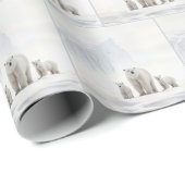 Polar Beer familie op ijs Cadeaupapier (Rol Hoek)