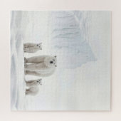 Polar Beer familie op ijs Legpuzzel (Horizontaal)