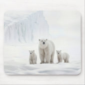 Polar Beer familie op ijs Muismat (Voorkant)