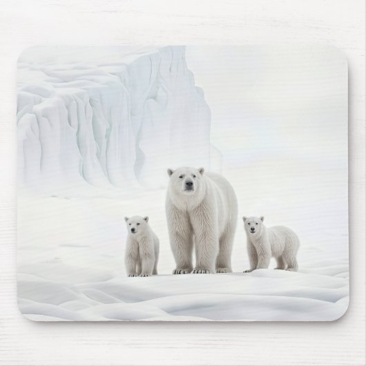 Polar Beer familie op ijs Muismat (Voorkant)