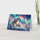 Polar Beer Familie Psalm 19 Kerst Feestdagen Kaart (Voorkant)