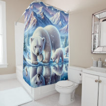 Polar Beer Familie Snowy Scene Schilderen