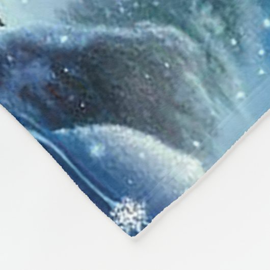 Polar Beer Familie Snowy Scene Schilderen Fleece Deken (Hoek)