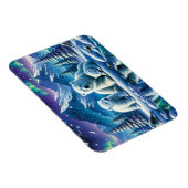 Polar Beer Familie Snowy Scene Schilderen Magneet (Rechterzijde)