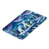 Polar Beer Familie Snowy Scene Schilderen Magneet (Linkerzijde)