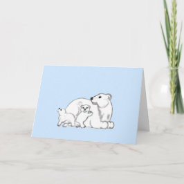 Polar Beer Familie Winter Liefde Kaart