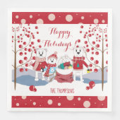 Polar Beer Family Holiday Party Paper Napkins Servet (Voorkant)