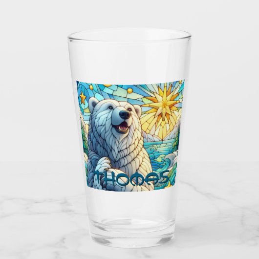 Polar Beer Faux Glas in lood gepersonaliseerd (Voorkant)