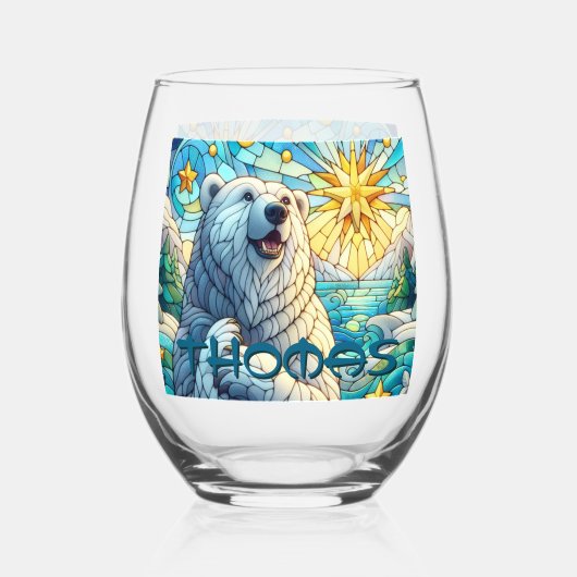 Polar Beer Faux Glas in lood gepersonaliseerd (Voorkant)