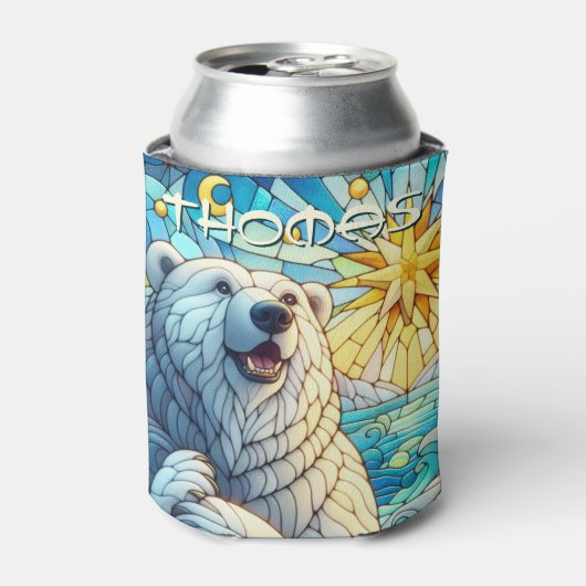 Polar Beer Faux Glas in lood gepersonaliseerd Blikjeskoeler (Blikje Voorkant)