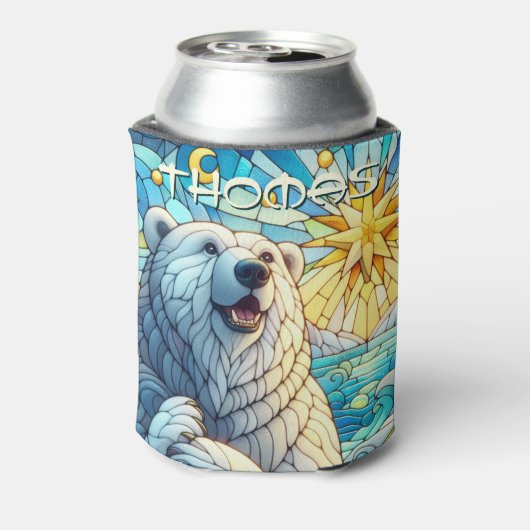 Polar Beer Faux Glas in lood gepersonaliseerd Blikjeskoeler (Blikje Achterkant)