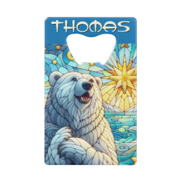 Polar Beer Faux Glas in lood gepersonaliseerd Creditkaart Flessenopener