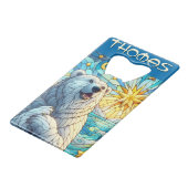 Polar Beer Faux Glas in lood gepersonaliseerd Creditkaart Flessenopener (Achterkant Gekanteld)