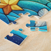 Polar Beer Faux Glas in lood gepersonaliseerd Legpuzzel (Zijkant)